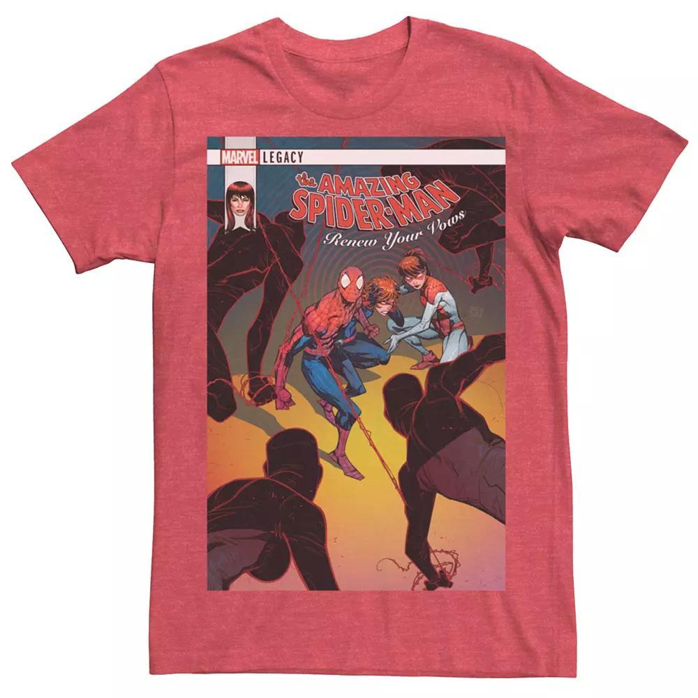 Men's Marvel Retro Spider-Man Tee, Size: XXL, Red Grey Product Image