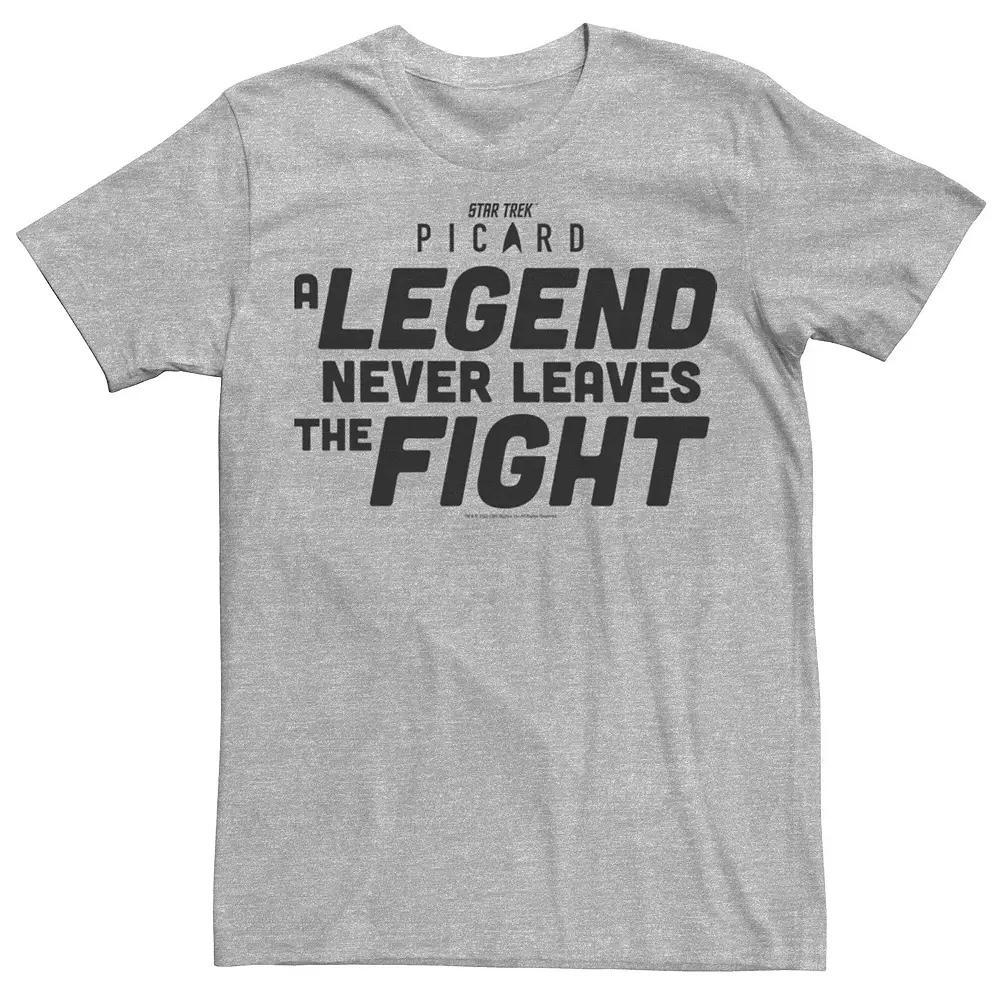 Men's Star Trek: Picard A Legend Never Leaves The Fight Tee, Size: Large, Athletic Grey Product Image