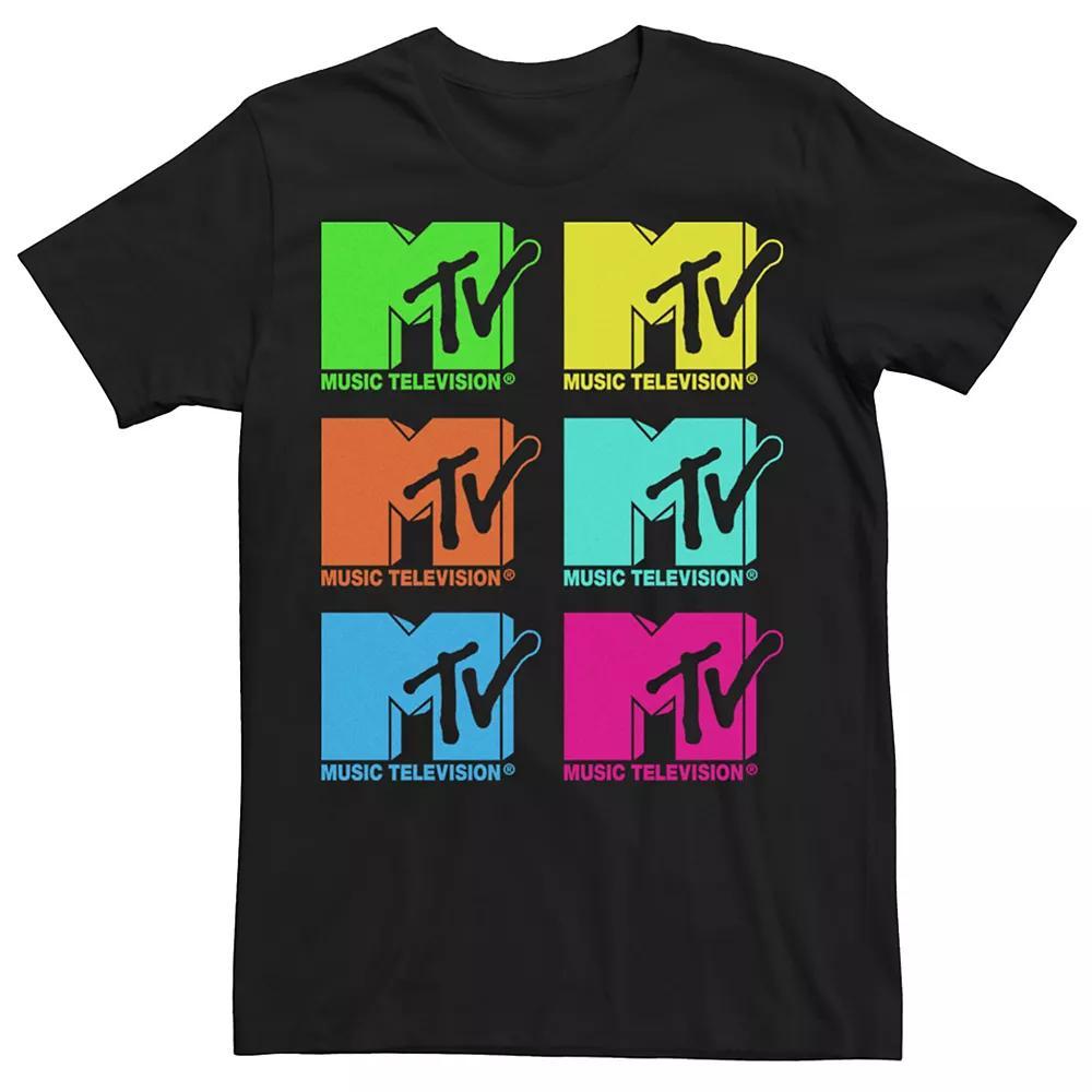 Men's MTV Logo Grid Tee, Size: XL, Black Product Image