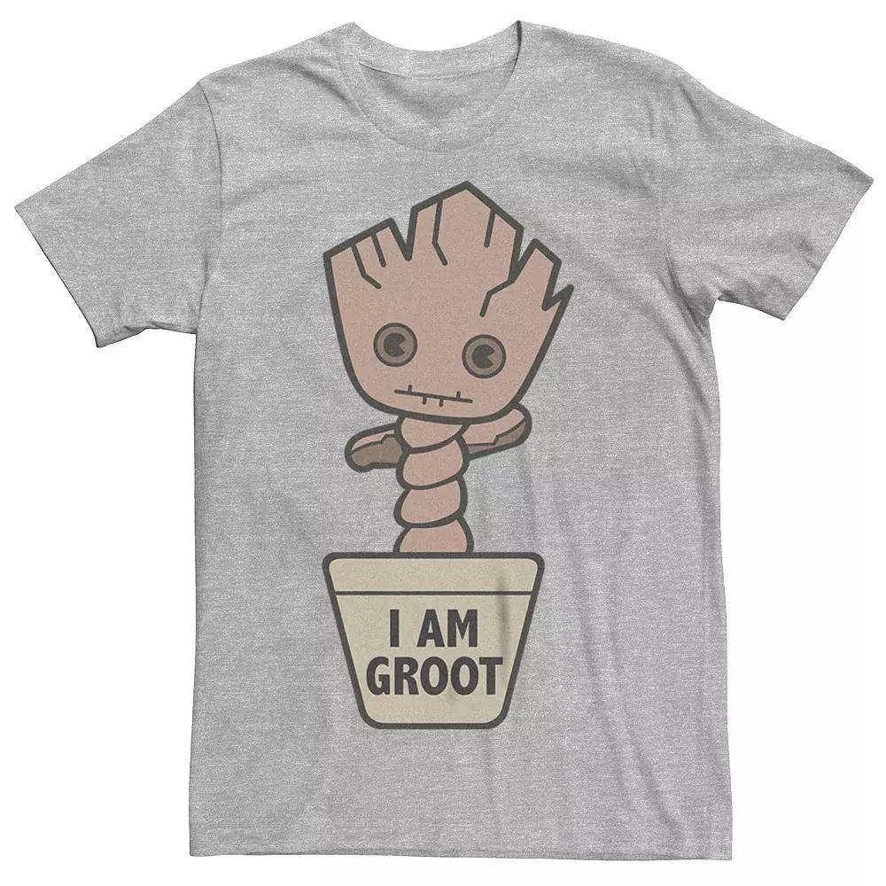 Men's Marvel Guardians Of The Galaxy Chibi Groot Graphic Tee, Size: Small, Athletic Grey Product Image