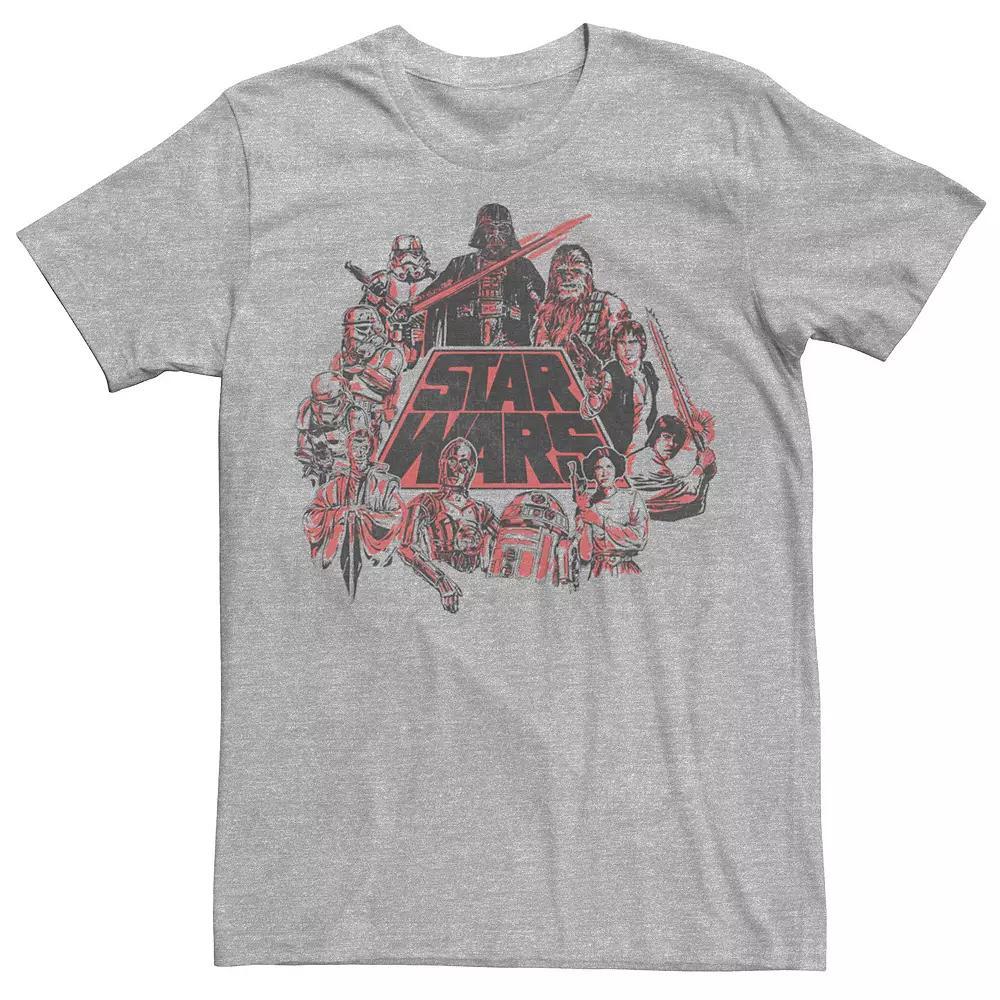 Men's Star Wars A New Hope Group Shot Logo Tee, Size: XL, Athletic Grey Product Image
