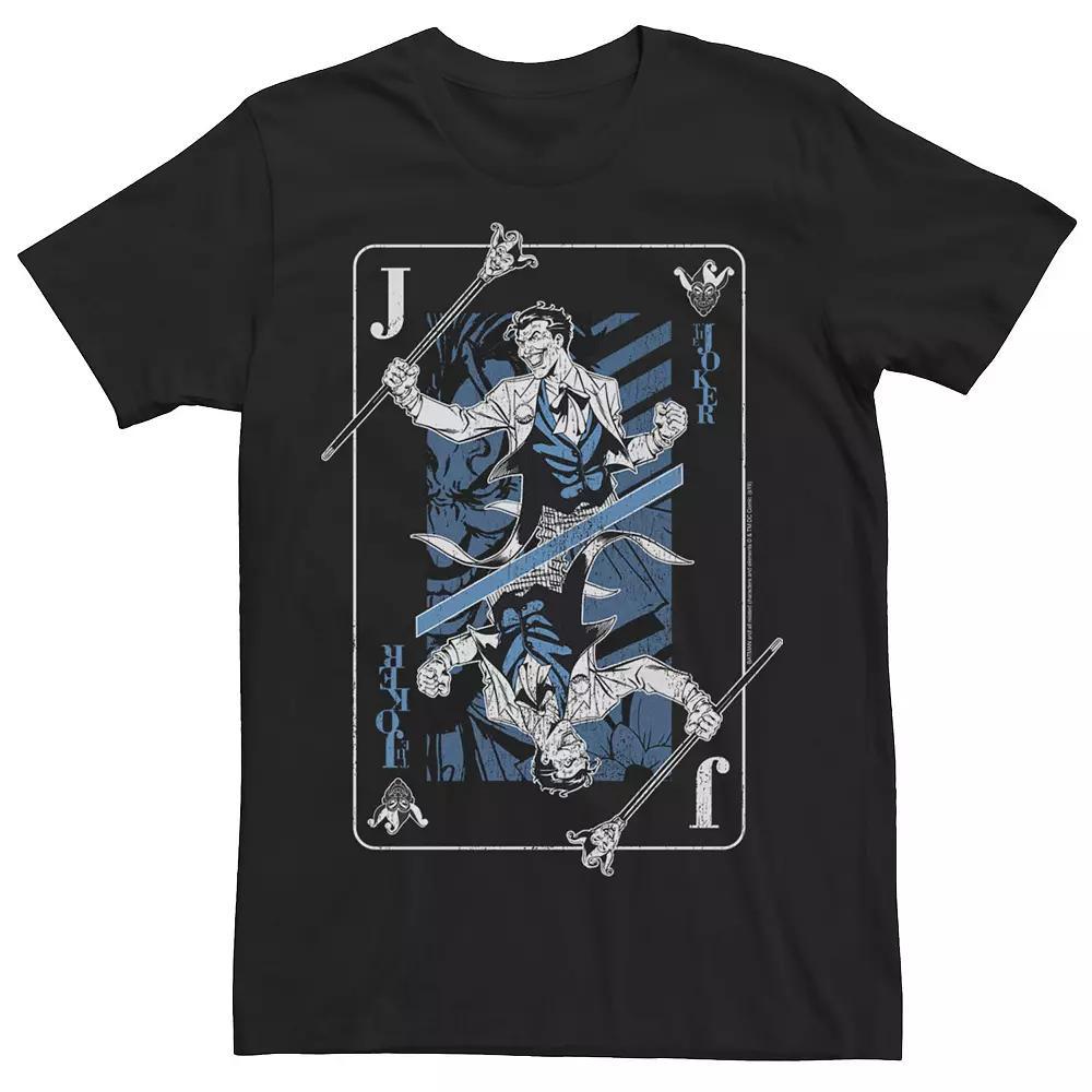 Men's Batman Joker Blue Hue Playing Card Tee, Size: 3XL, Black Product Image