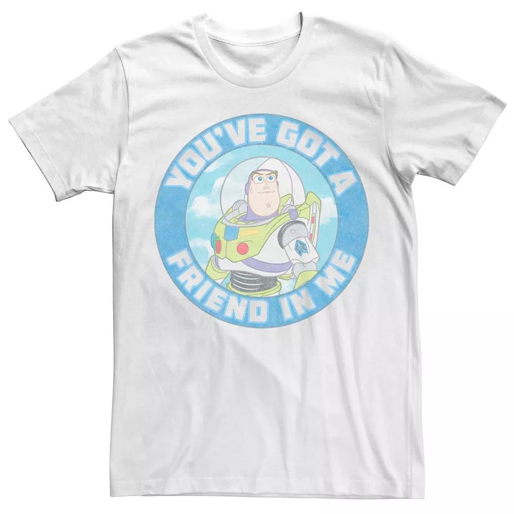 Men's Disney Pixar Toy Story Buzz Friend In Me Logo Graphic Tee, Size: Large, White Product Image