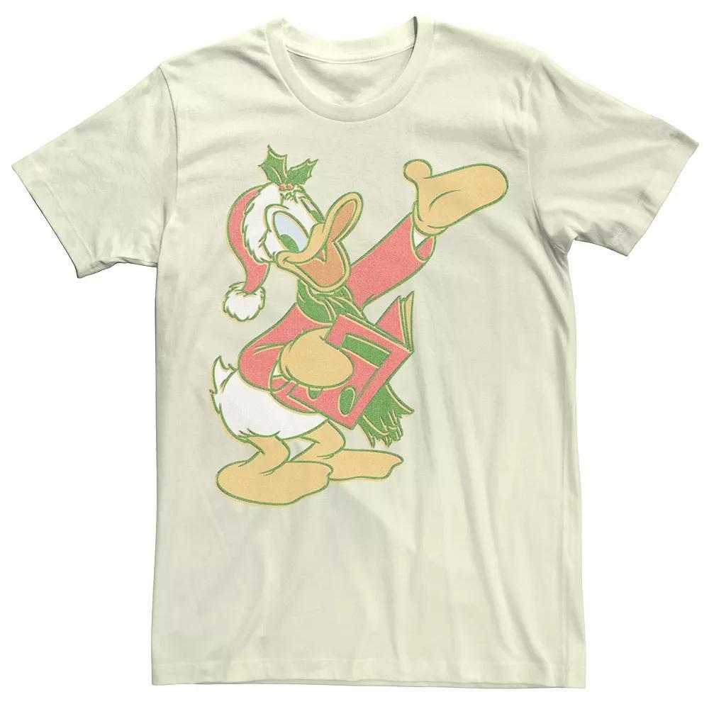 Disney's Donald Duck Christmas Caroling Portrait Men's Tee, Size: Medium, Natural Product Image