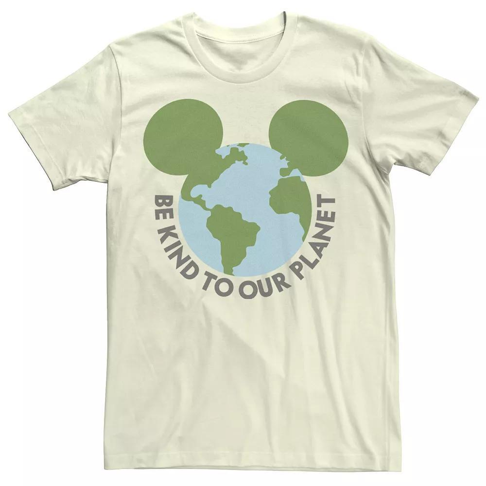 Disney's Mickey & Friends Mickey Be Kind To Our Planet Men's Globe Tee, Size: Medium, Natural Product Image