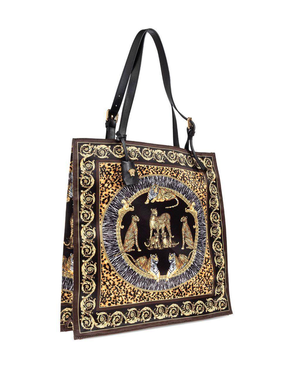 animal-print baroque tote bag Product Image