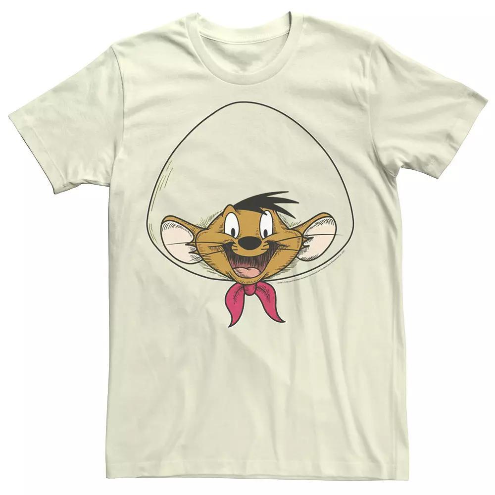 Men's Looney Tunes Speedy Gonzales Big Face Tee, Size: Medium, Natural Product Image