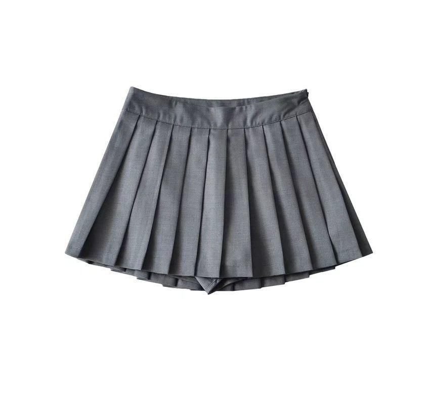 High Waist Mini Pleated Skirt Product Image