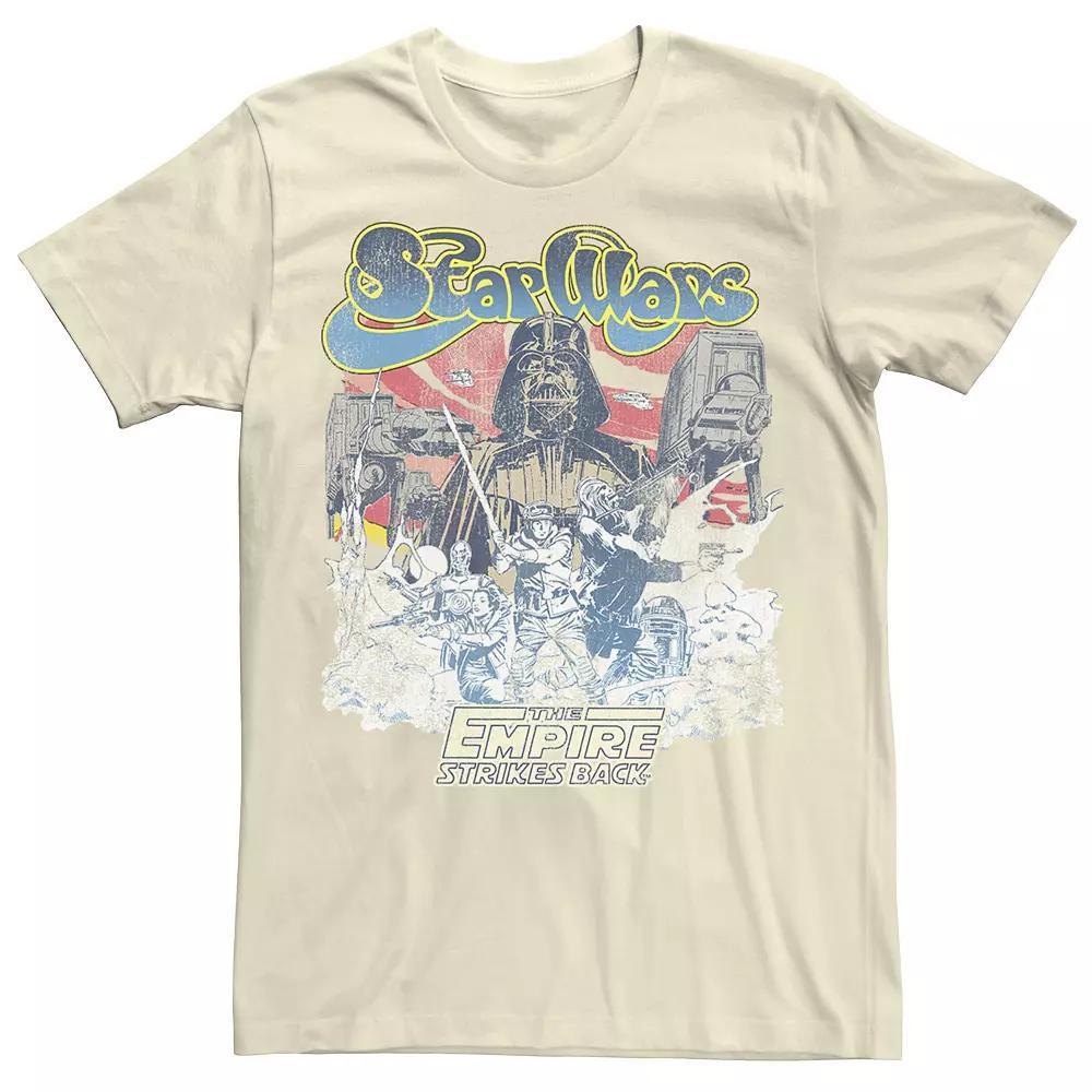 Men's Star Wars Retro 70's Battle Of Hoth Vader and Rebels Graphic Tee, Size: Medium, Natural Product Image