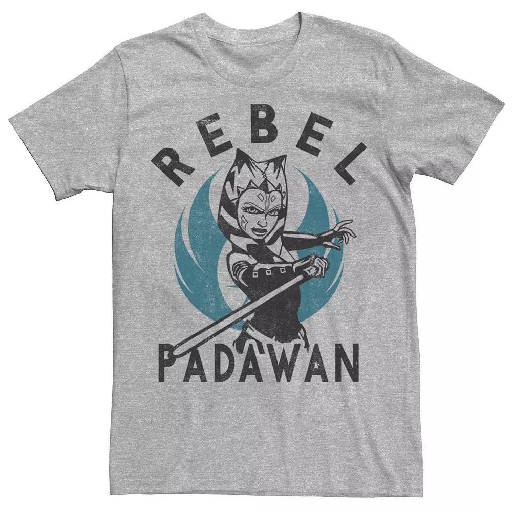 Men's Star Wars: Clone Wars Ahsoka Rebel Padawan Portrait Tee, Size: Small, Athletic Grey Product Image