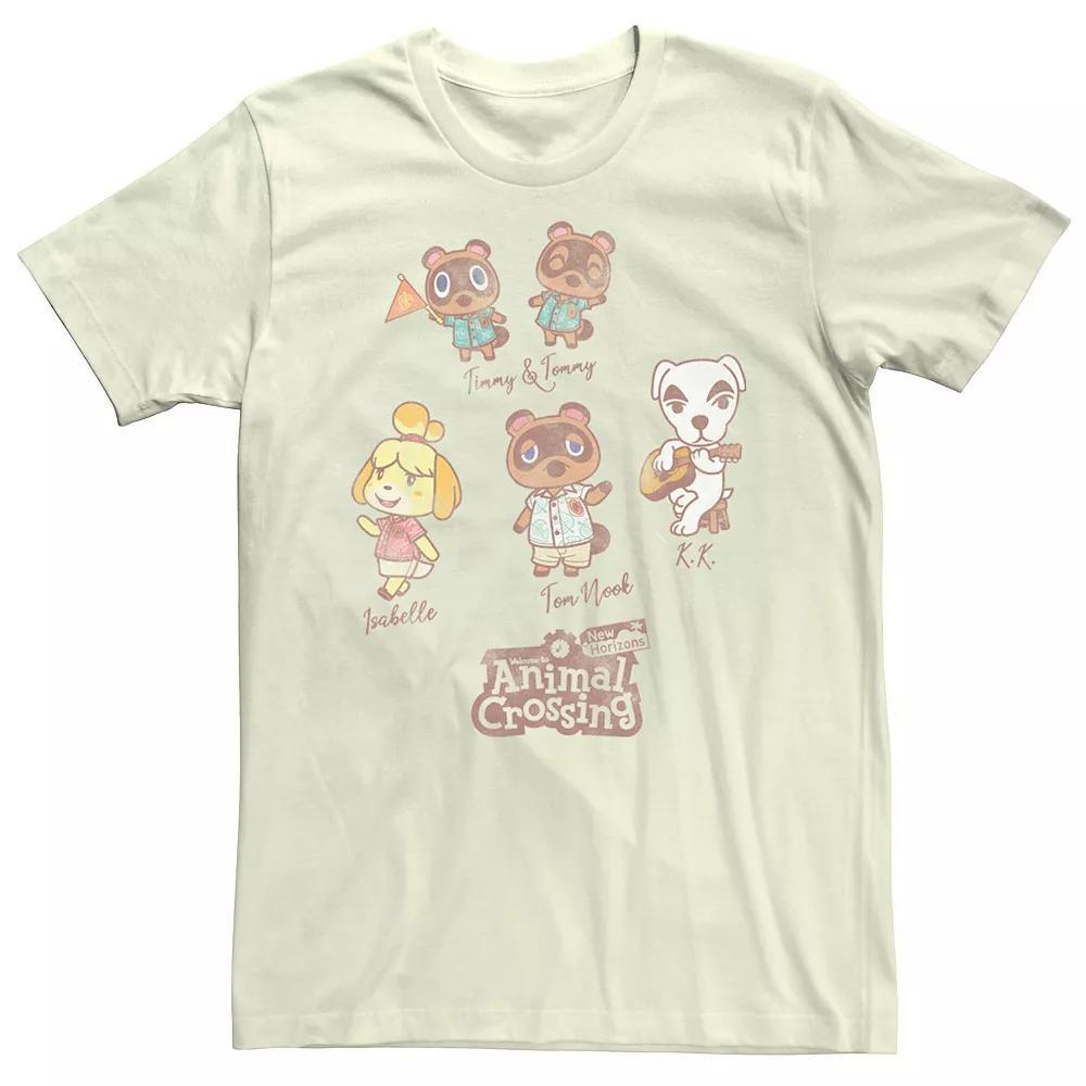 Men's Animal Crossing New Horizons Villager Sketches Graphic Tee, Size: 3XL, Natural Product Image