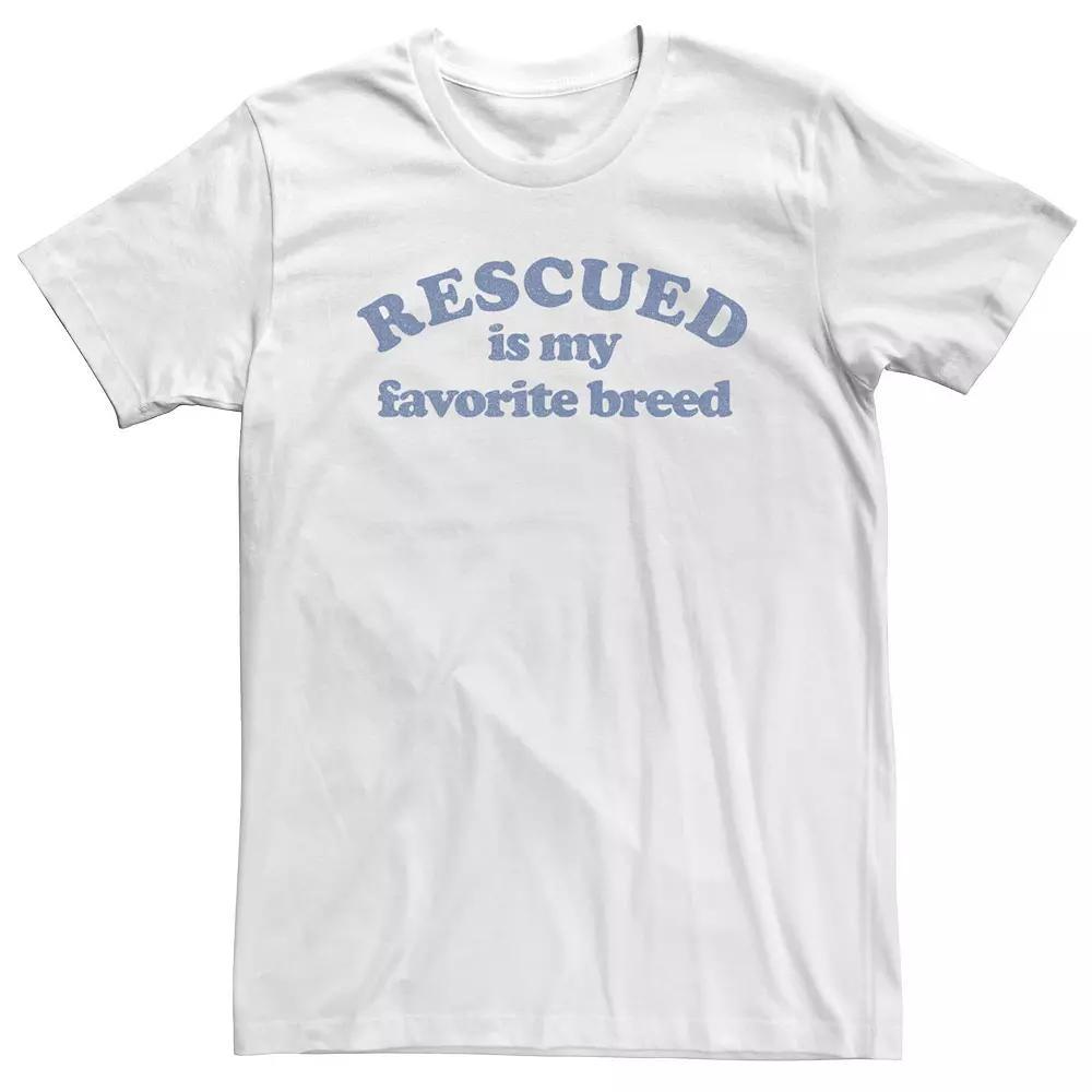 Big & Tall Trendy Rescued Is My Favorite Breed Graphic Tee, Men's, Size: 4XB, White Product Image
