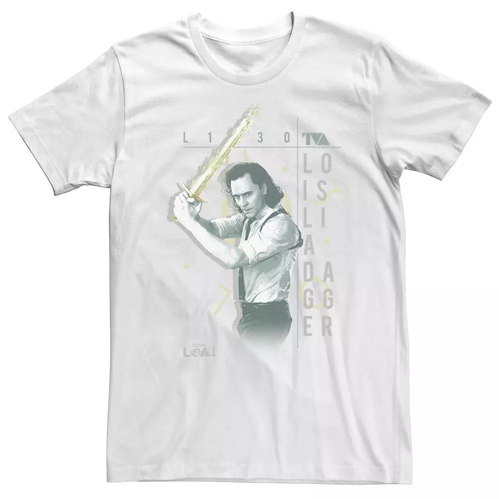 Big & Tall Marvel Loki Battle Pose Portrait Tee, Men's, Size: 4XL, White Product Image