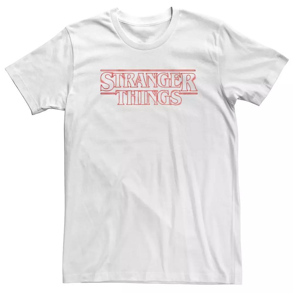 Big & Tall Netflix Stranger Things Neon Logo Tee, Men's, Size: XL Tall, White Product Image