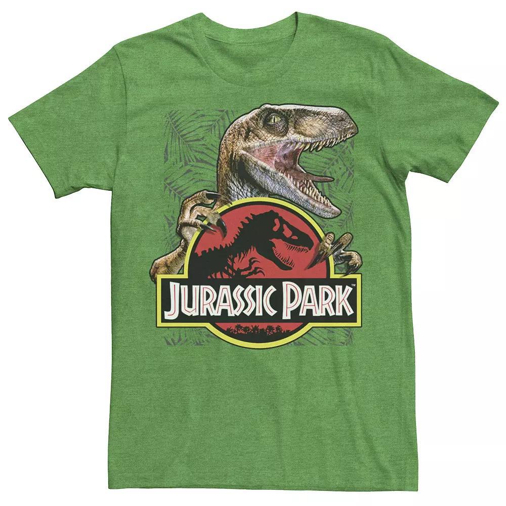 Men's Jurassic Park Raptor Holding Colored Logo Tee, Size: Medium, Kelly Product Image