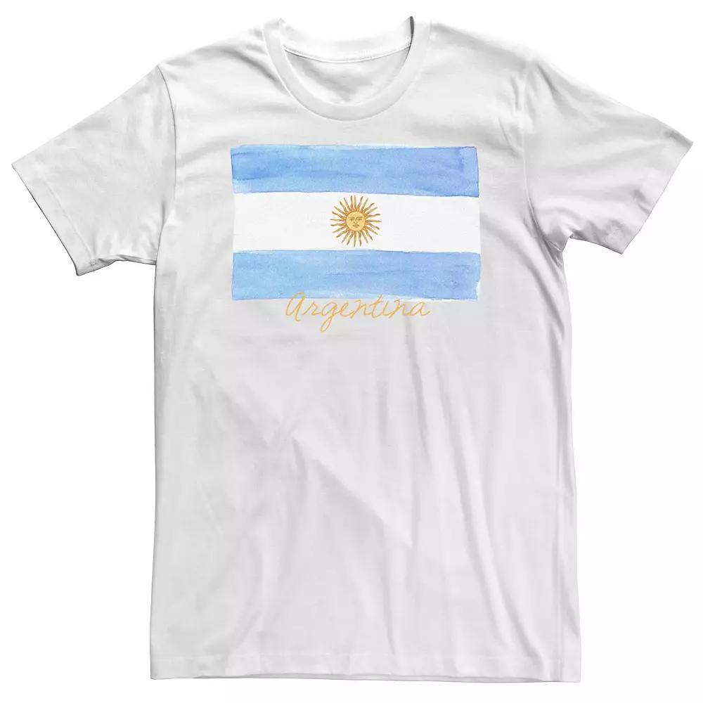 Big & Tall HHM Watercolor Argentina Flag Tee, Men's, Size: 3XL, White Product Image