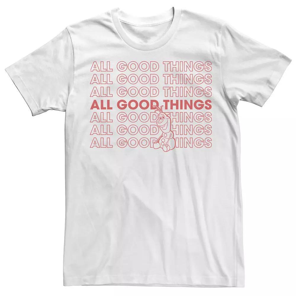 Men's Frozen Olaf All Good Things Short Sleeve Tee, Size: XXL, White Product Image