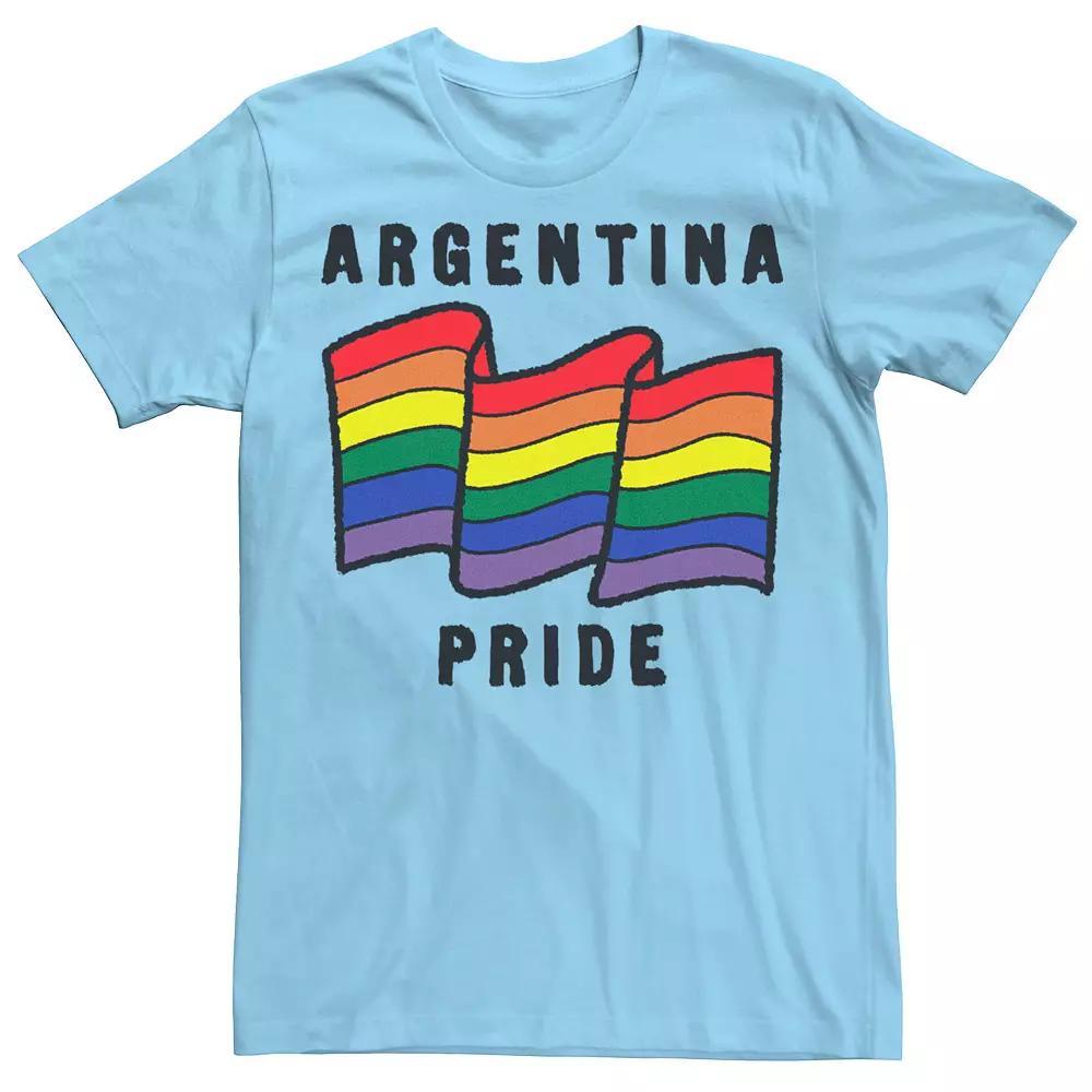 Men's Gonzales Argentina Pride Sketched Flag Tee, Size: 3XL, Light Blue Product Image