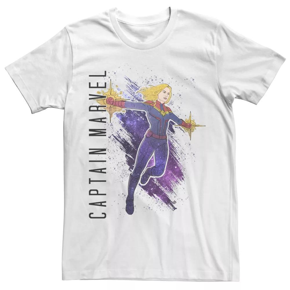 Men's Marvel Avengers Captain Marvel Painted Tee, Size: Small, White Product Image