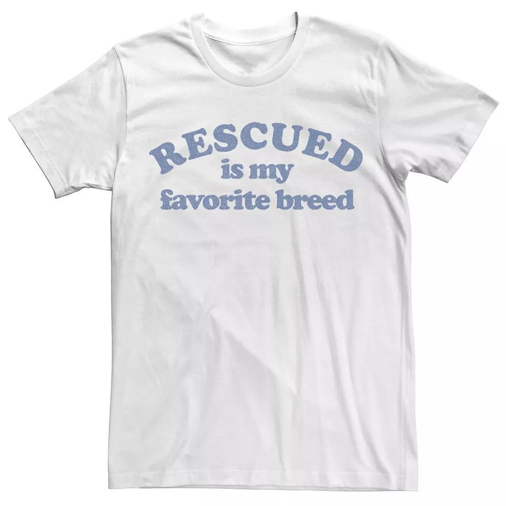 Men's Rescued Is My Favorite Breed Tee, Size: 3XL, White Product Image