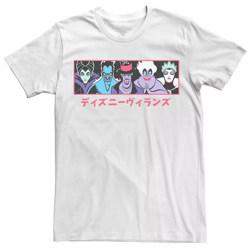 Men's Disney Villains Group Shot Kanji Panel Tank Top, Boy's, Size: Large, White Product Image