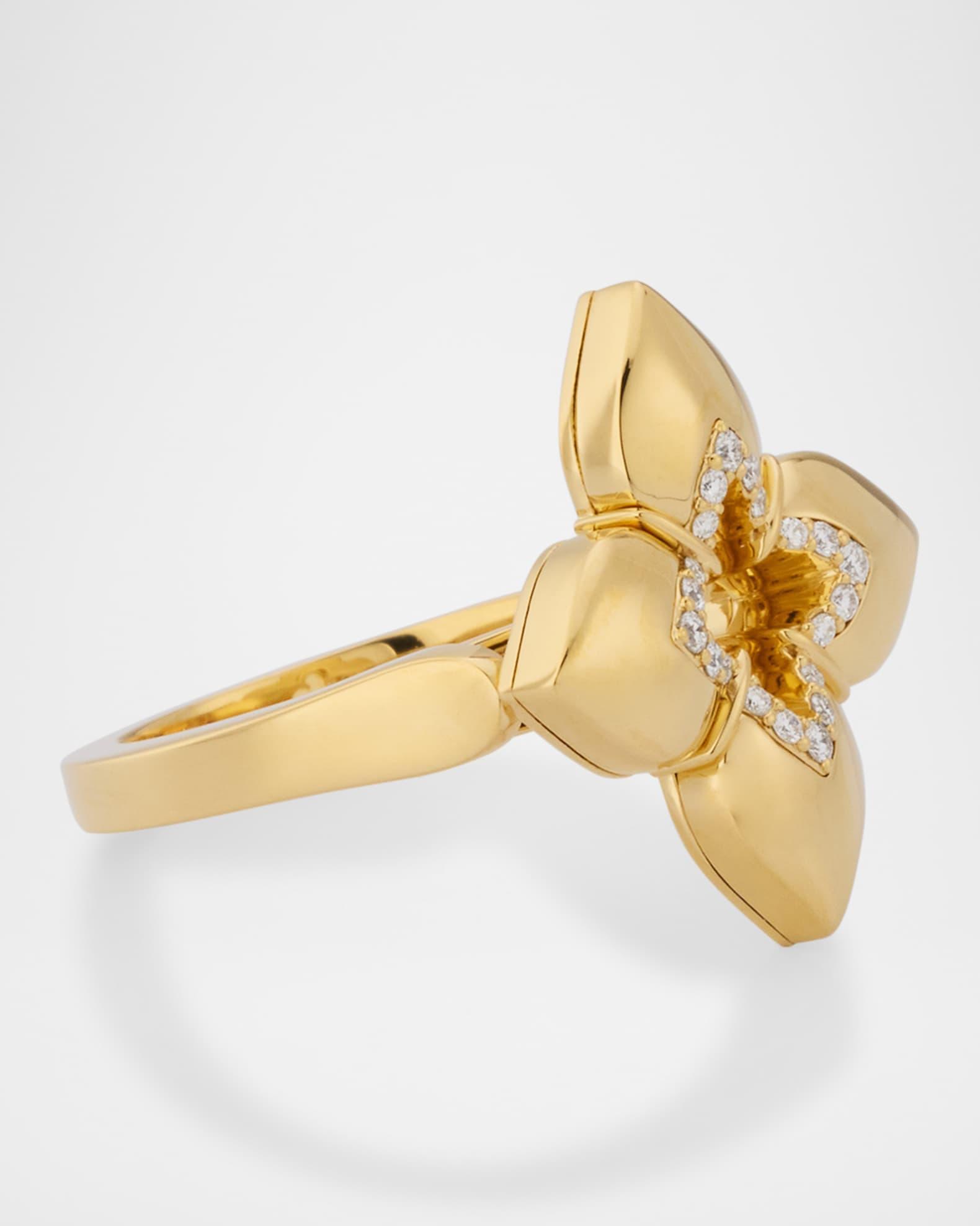 18K Yellow Gold Diamond Venetian Princess Ring, Size 6.5 Product Image