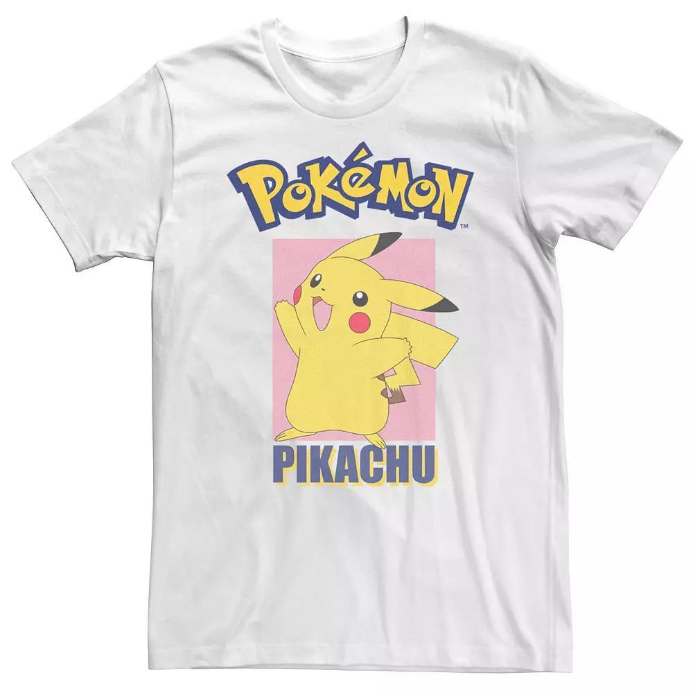 Big & Tall Pokemon Pikachu Pose Panel Graphic Tee, Men's, Size: 3XL Tall, White Product Image