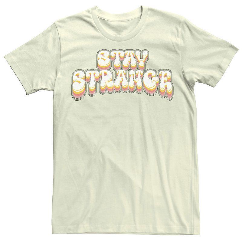 Men's Stay Strange Retro Style Font Tee, Size: Medium, Natural Product Image