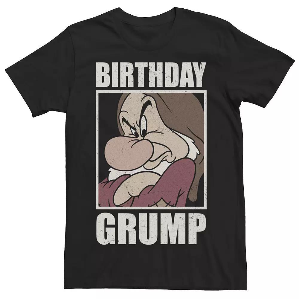 Men's Disney Princess Snow White And The Seven Dwarfs Grumpy Distressed Poster Birthday Tee, Size: XXL, Black Product Image