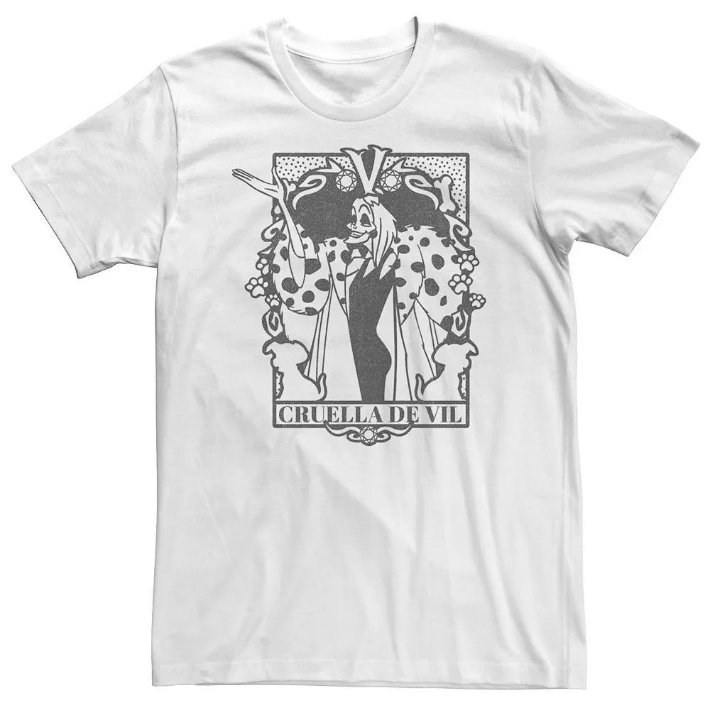 Big & Tall Disney 101 Dalmatians Cruella De Vil Tarot Card Tee, Men's, Size: 5XL, White Product Image