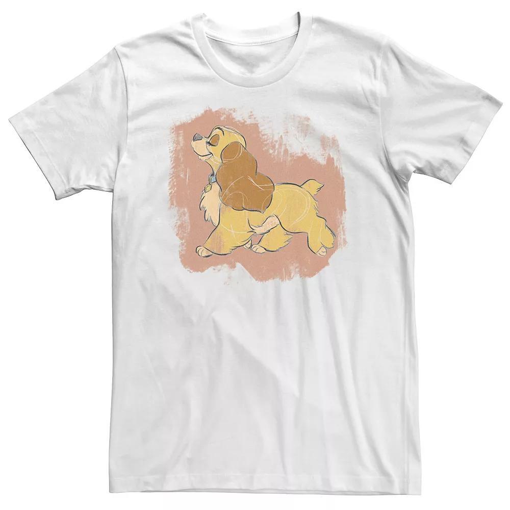 Big & Tall Disney Lady & The Tramp Lady Strut Sketch Tee, Men's, Size: 4XL Tall, White Product Image