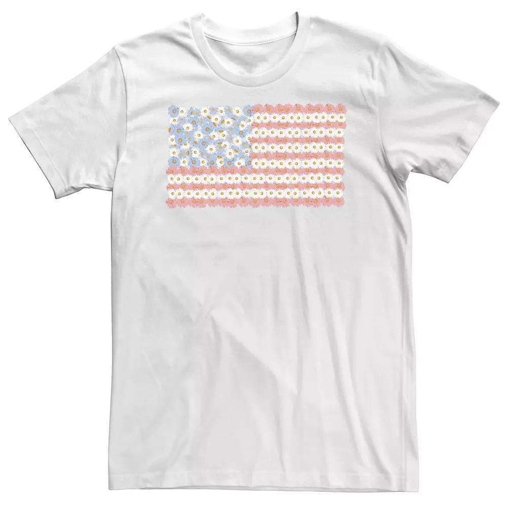 Big & Tall Americana Daisy American Flag Tee, Men's, Size: 4XL, White Product Image