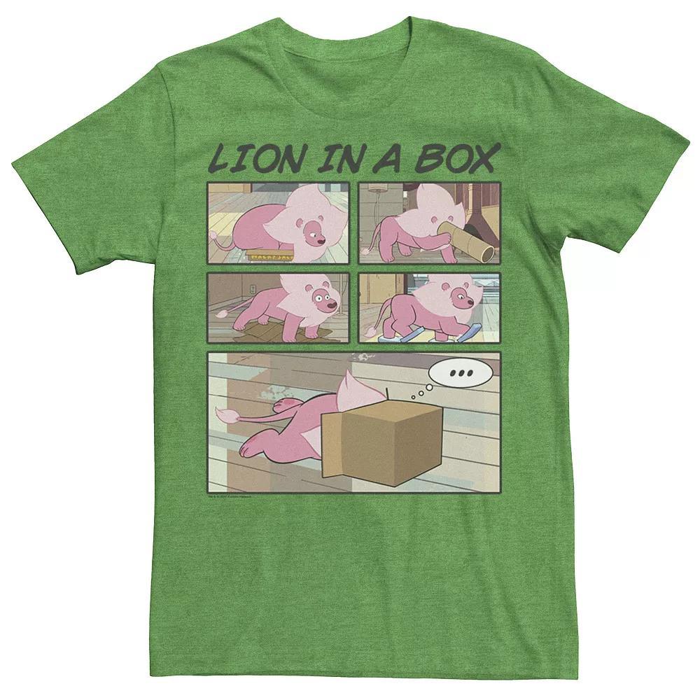 Men's Cartoon Network Steven Universe Lion In A Box Comic Strip Tee, Size: Medium, Royal Grey Product Image