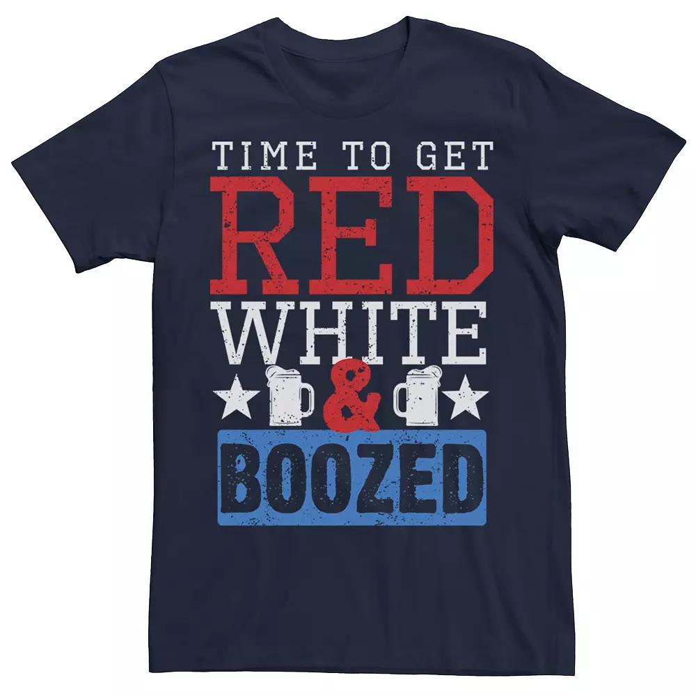 Men's Time To Get Red White & Boozed Tee, Size: Medium, Blue Product Image