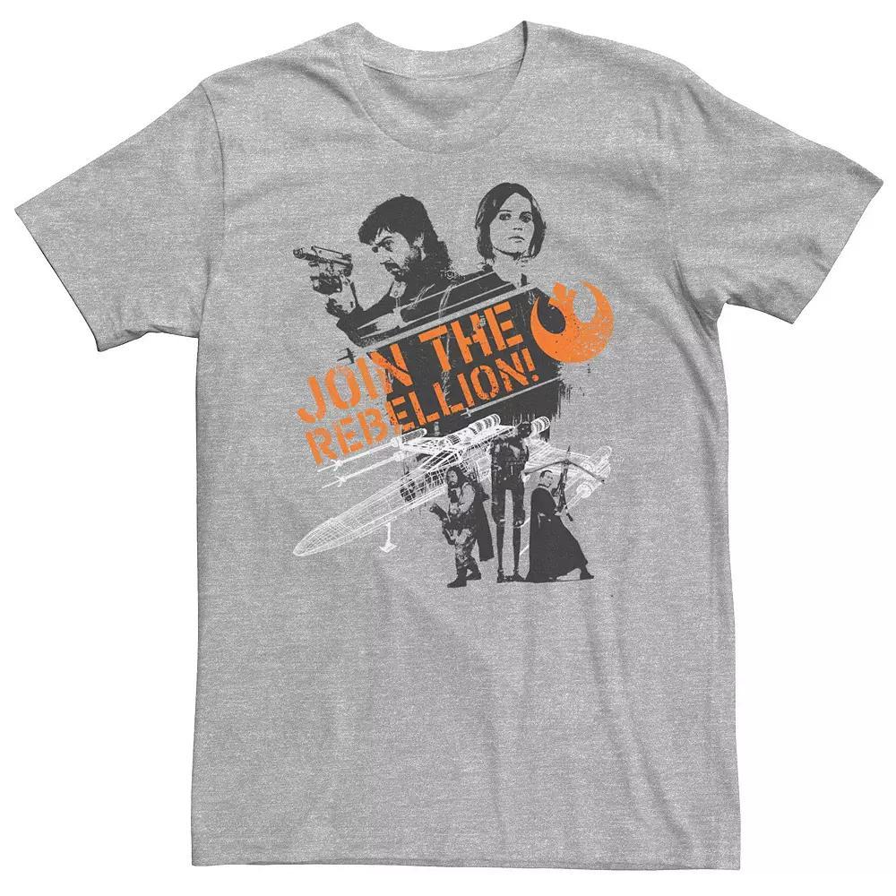 Big & Tall Star Wars Join The Rebellion Group Poster Tee, Men's, Size: 3XL, Athletic Grey Product Image
