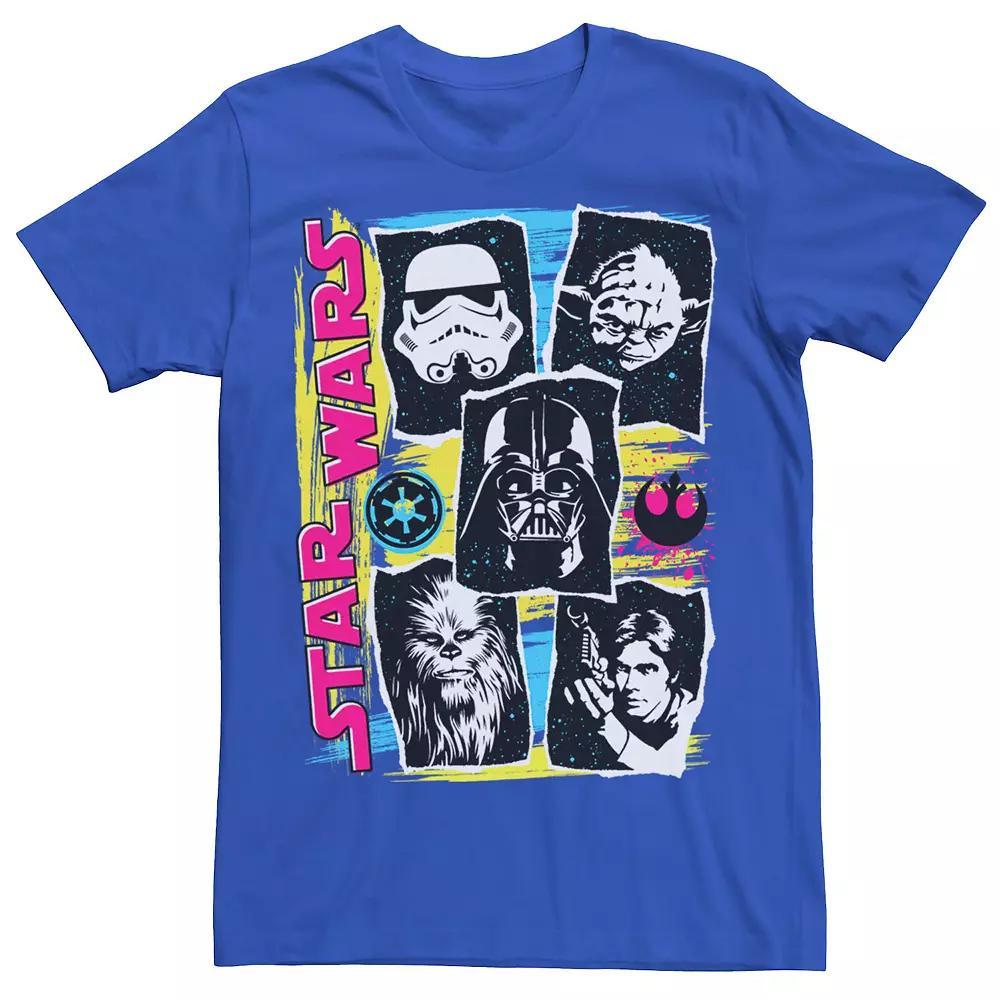 Men's Star Wars Characters Colorpop Collage Graphic Tee, Size: Large, Royal Product Image