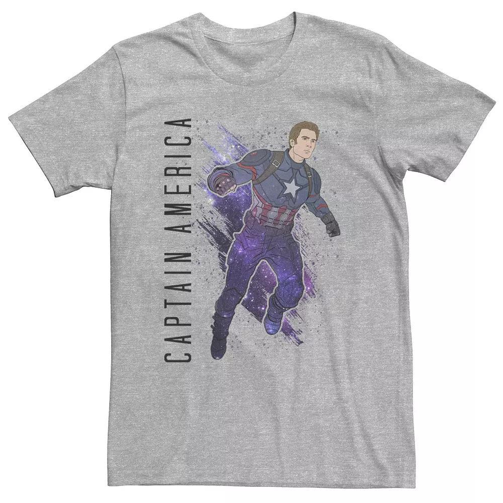 Big & Tall Marvel Avengers Endgame Captain America Galaxy Painted Tee, Men's, Size: 3XL Tall, Athletic Grey Product Image