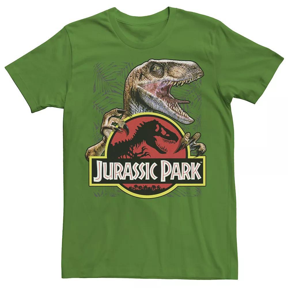 Men's Jurassic Park Raptor Holding Colored Logo Tee, Size: Medium, Kelly Product Image