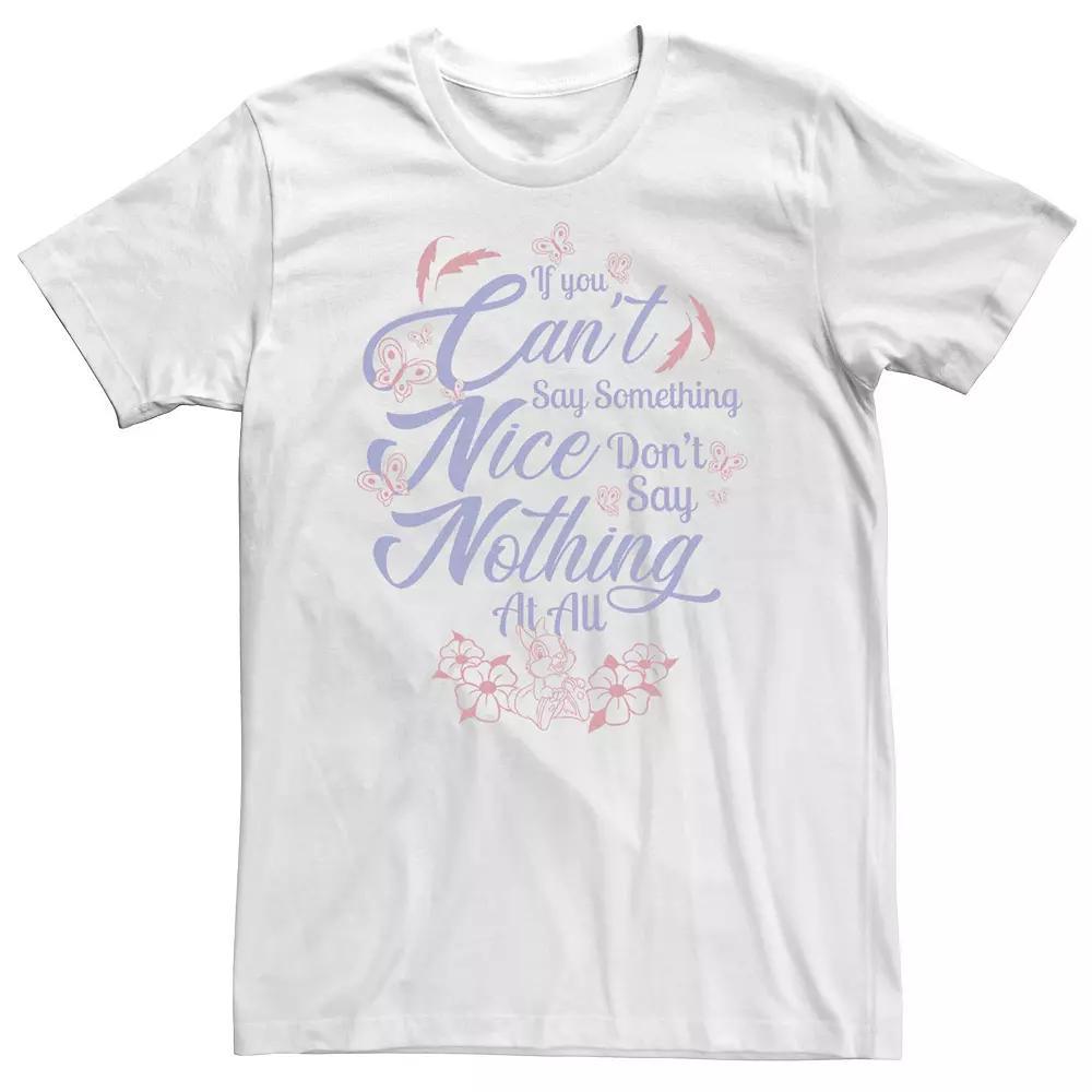 Big & Tall Disney Bambi If You Can't Say Something Nice Quote Tee, Men's, Size: 3XL, White Product Image