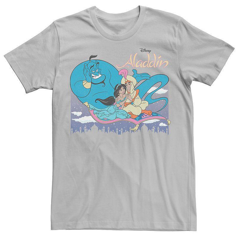 Disney's Aladdin Men's Group Shot Logo Tee, Size: Medium, Silver Product Image