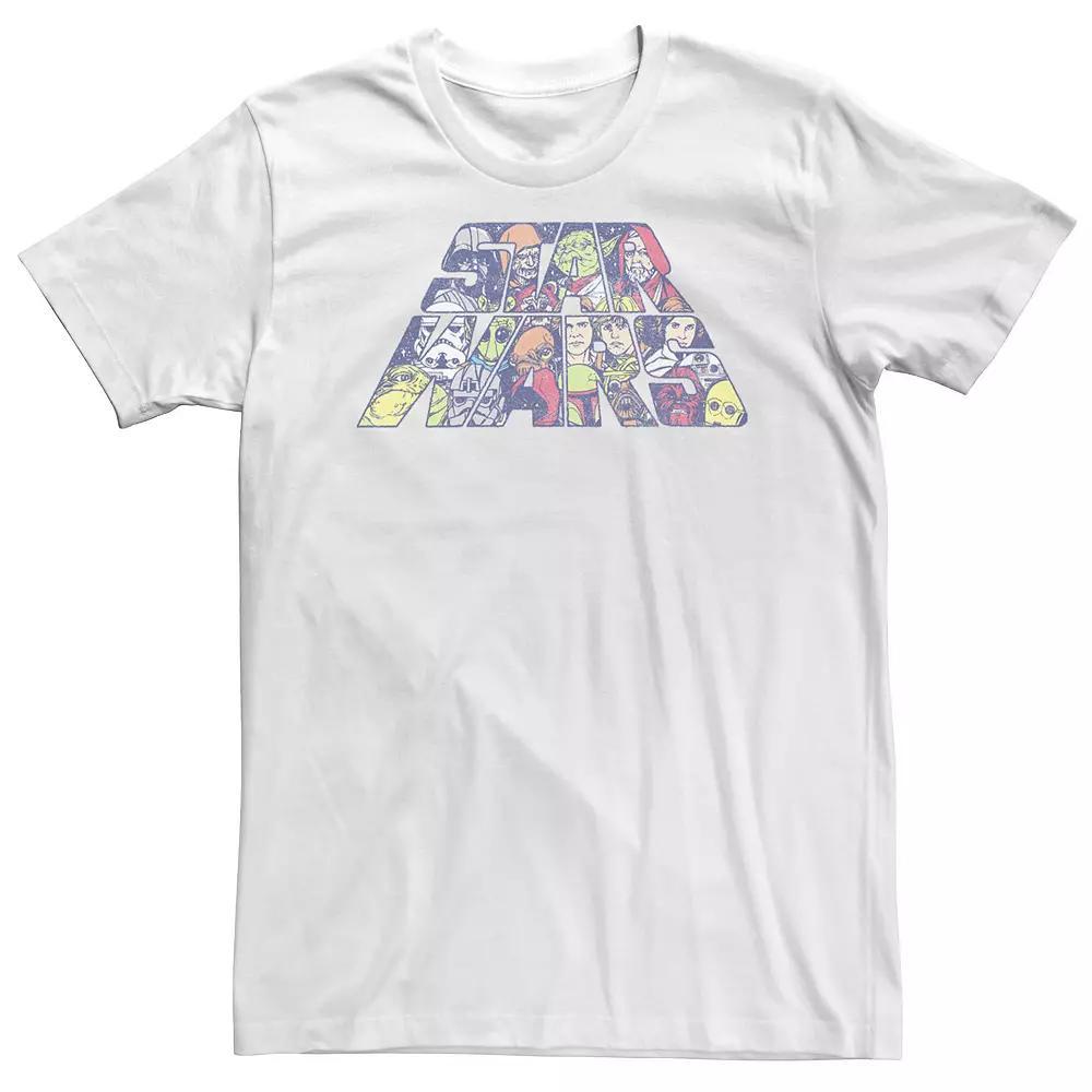 Big & Tall Star Wars Logo Character Fill Tee, Men's, Size: XXL Tall, White Product Image