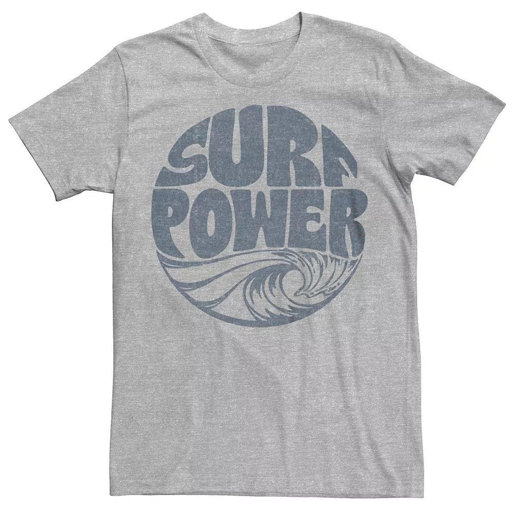 Men's Surf Power Wave Circle Graphic Tee, Size: Large, Athletic Grey Product Image