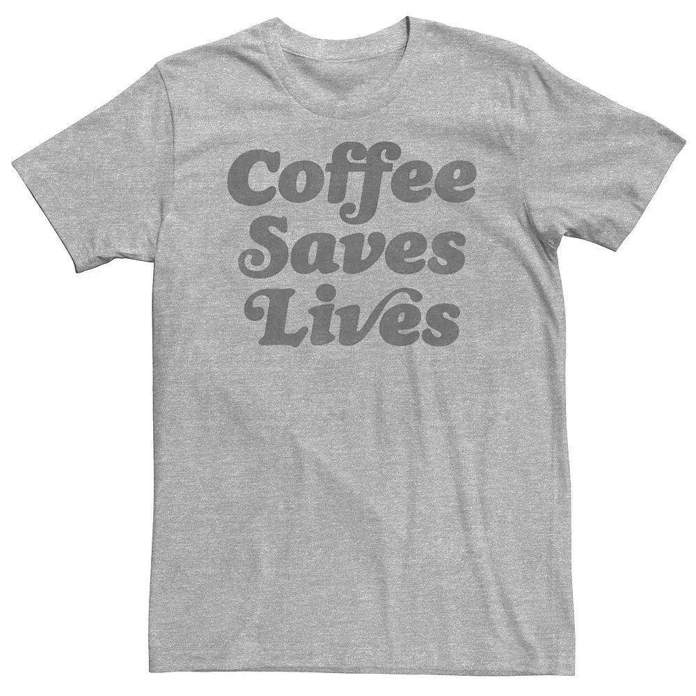 Big & Tall Coffee Saves Lives Tee, Men's, Size: 3XL Tall, White Product Image