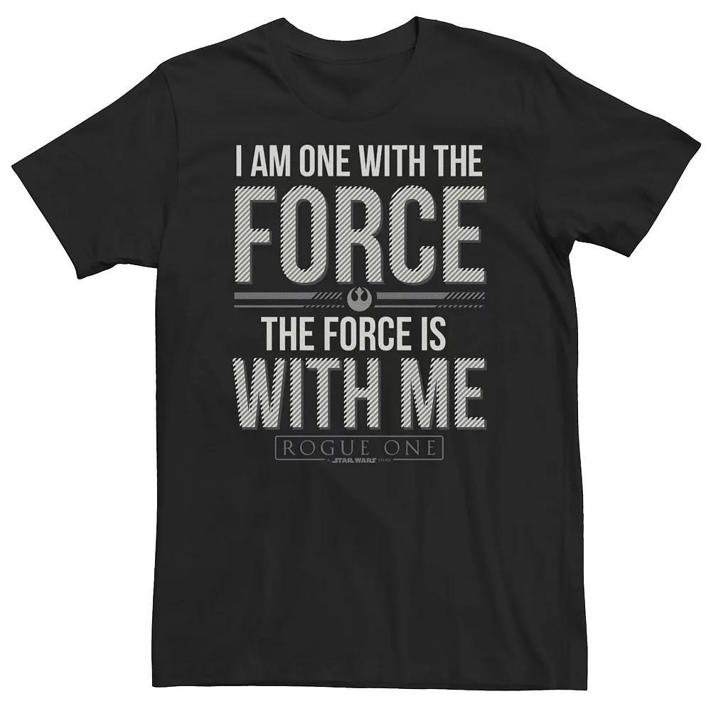 Big & Tall Star Wars Rogue One I Am One With The Force Quote Tee, Men's, Size: XXL Tall, Black Product Image