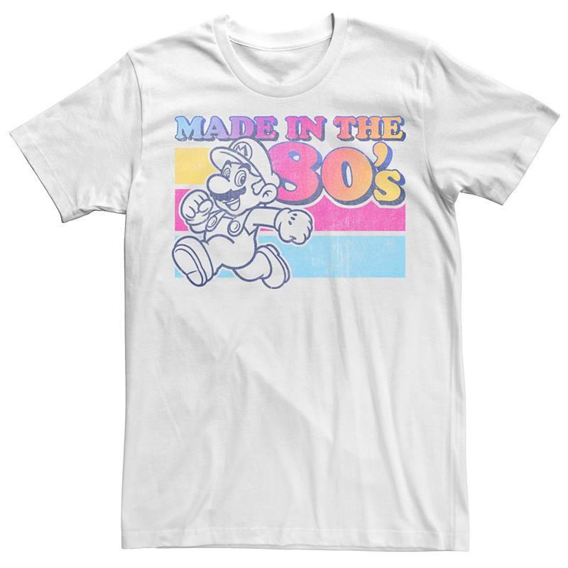 Men's Nintendo Super Mario Made In The 80's Tee, Size: XXL, White Product Image