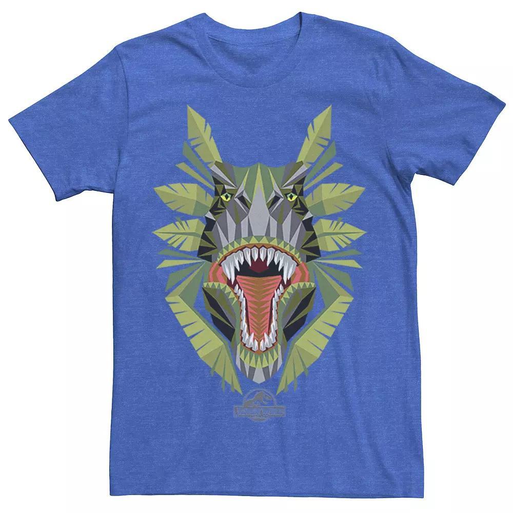 Mens Jurassic World Tikisaur Leaf Face Roar Graphic Tee Navy Grey Product Image