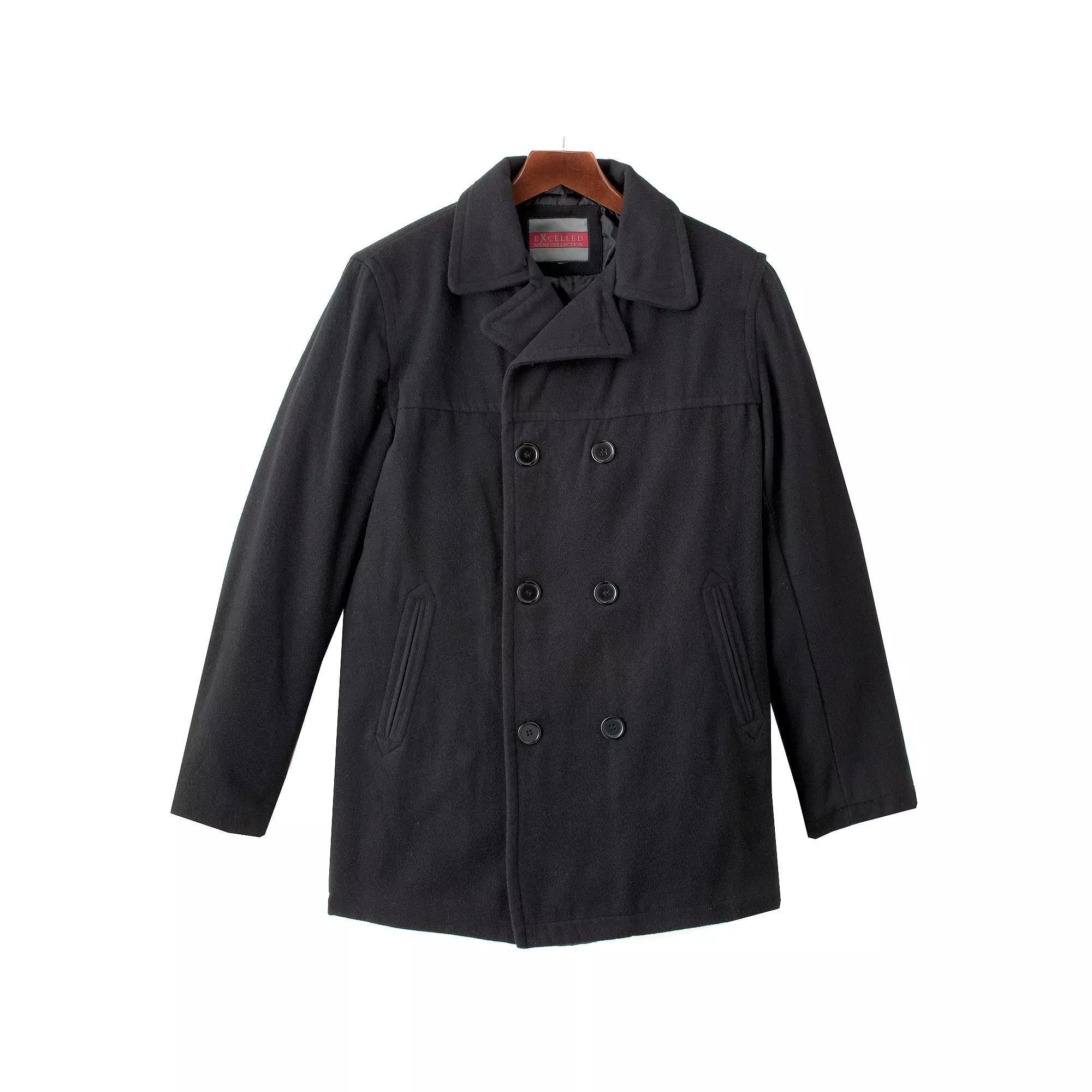 Men's Excelled Wool Blend Peacoat, Size: XXL, Grey Product Image