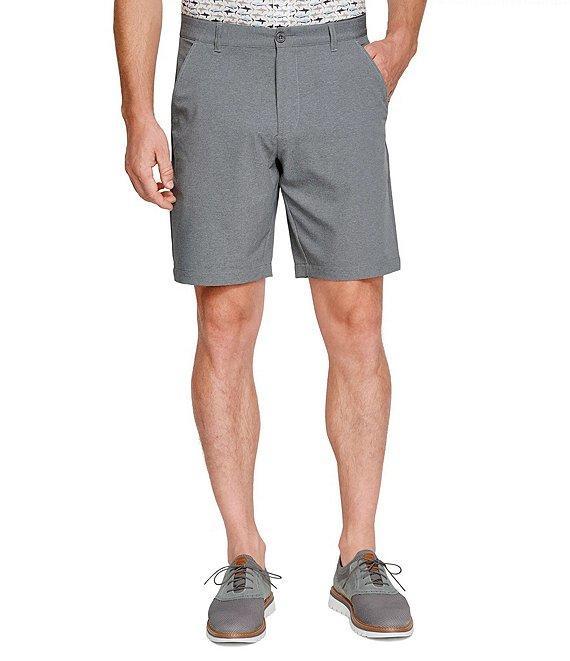 Johnston & Murphy XC4 Performance Stretch Heathered Flat Front 9#double; Inseam Shorts Product Image