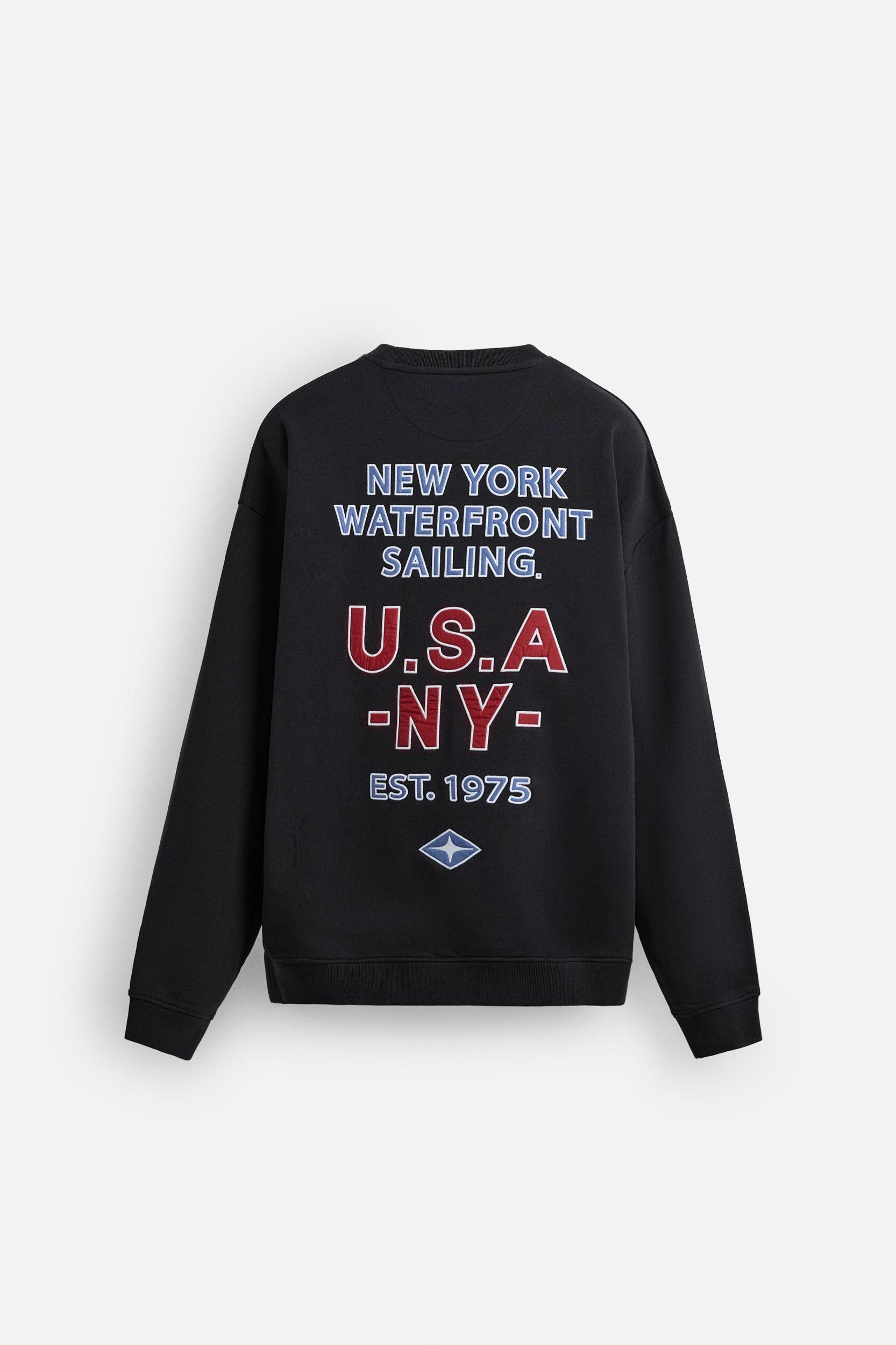 NAUTICAL EMBROIDERED TEXT SWEATSHIRT Product Image