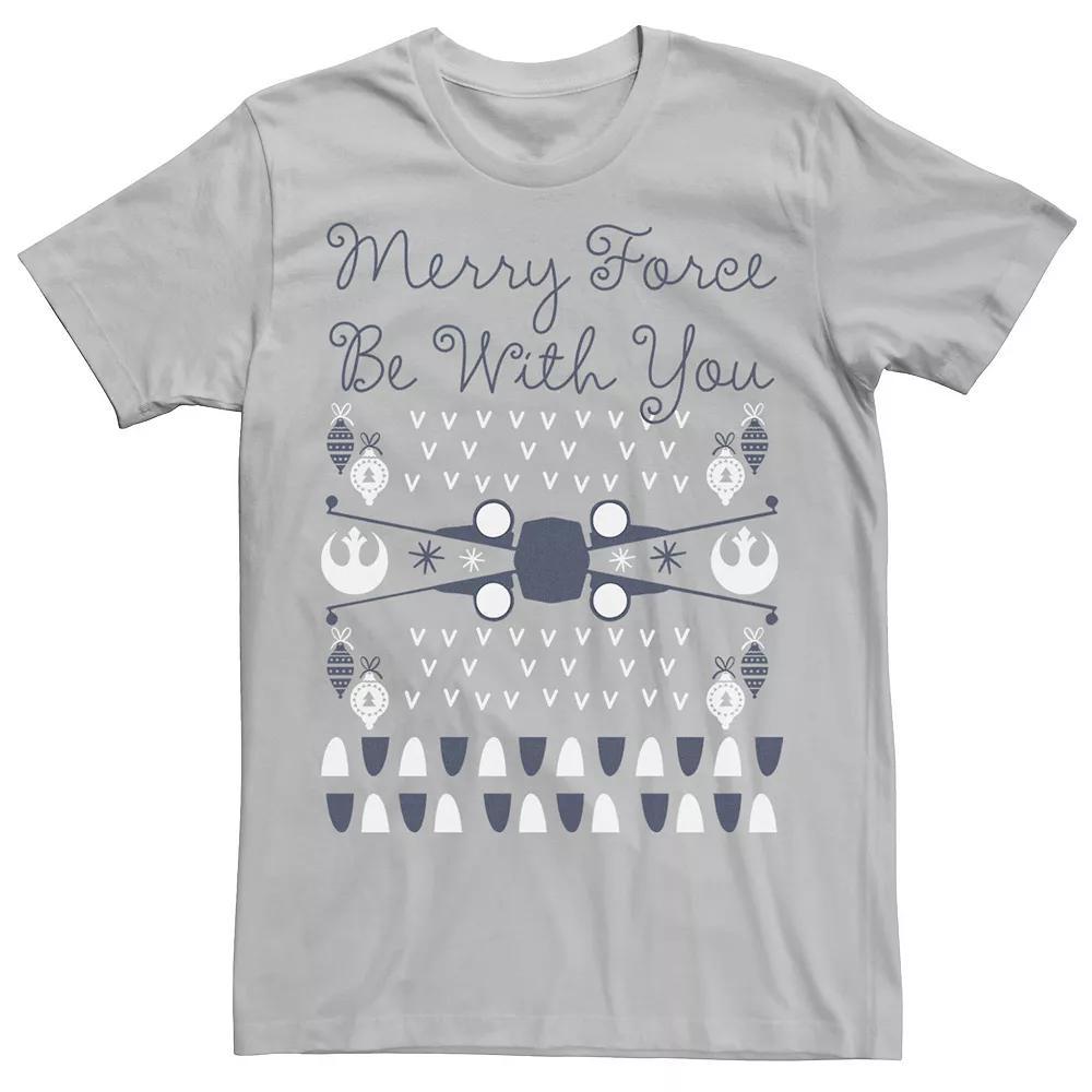 Men's Star Wars X-Wing Ugly Christmas Tee, Size: Small, Silver Product Image